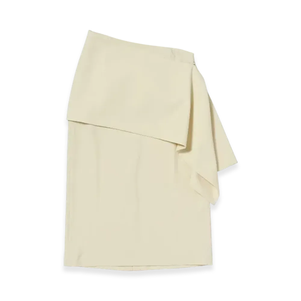AURALEE High Density Wool Twill Skirt "Ivory"