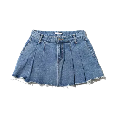 atmos pink Denim Pleated Mini Skirt "Indigo"
