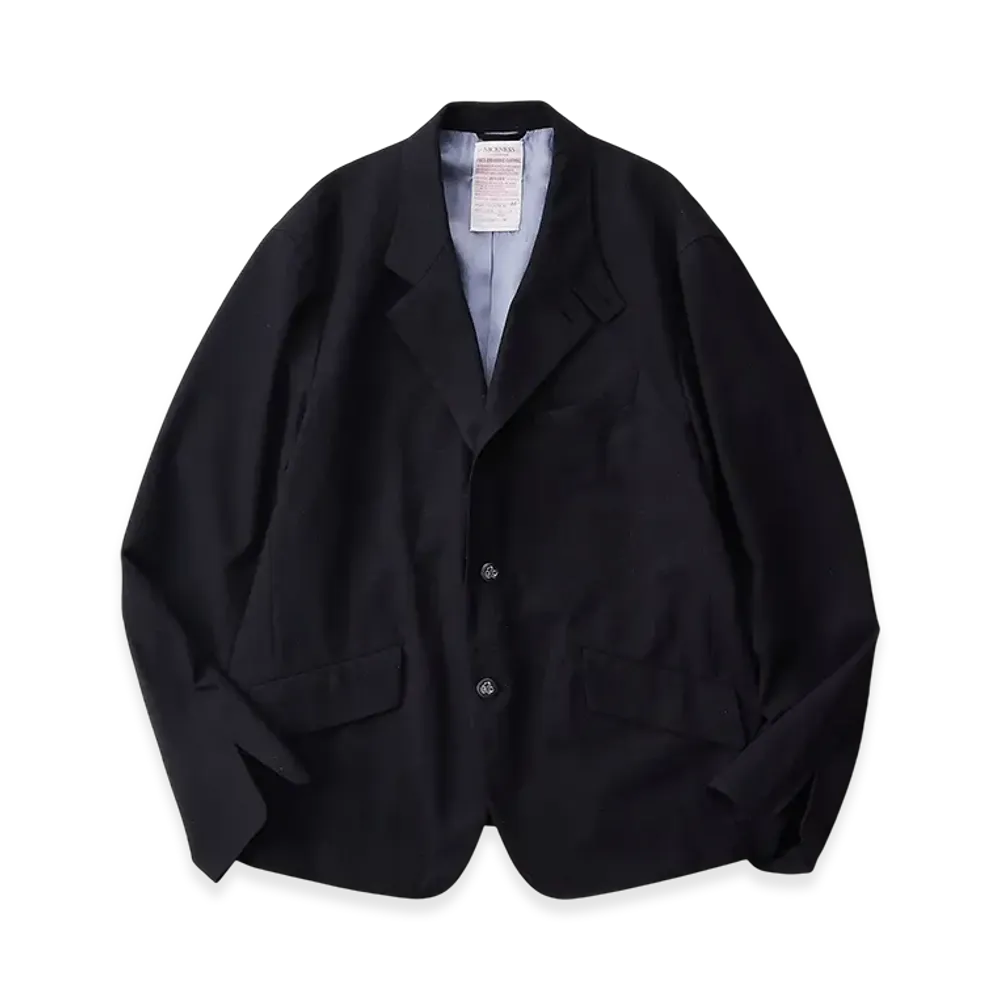 NICENESS Mondo Wool Silk Chambray Lounge Jacket "Midnight"