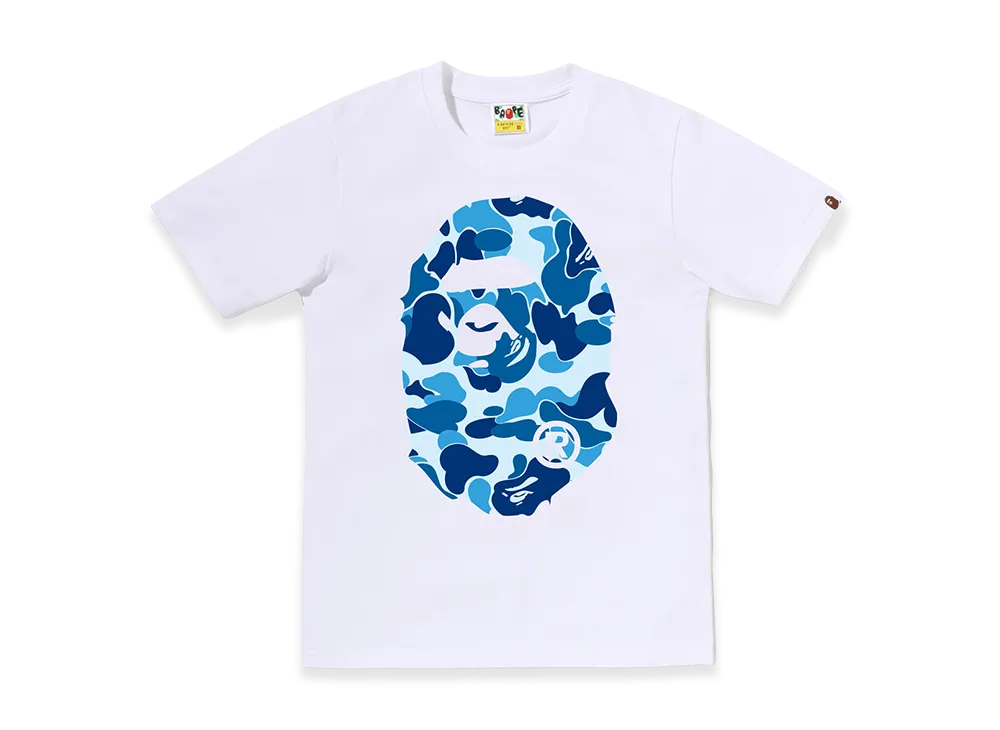 A BATHING APE Women's ABC Camo Big Ape Head Tee "White/Blue"