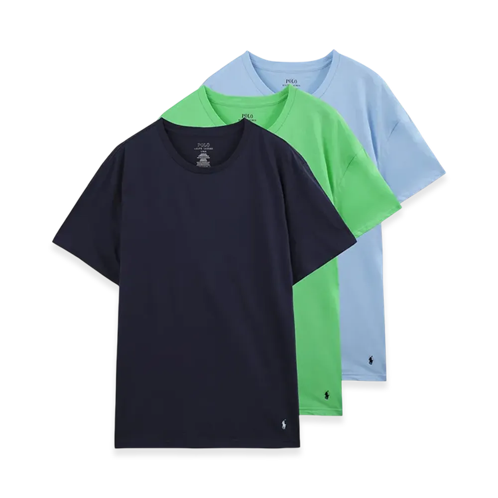 Polo Ralph Lauren Classic Fit Crewneck Tee 3-Pack "Lightblue/Black/Green"