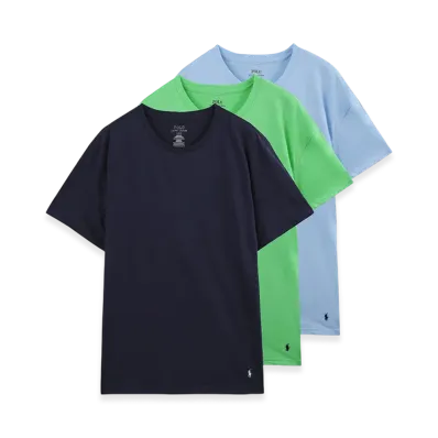 Polo Ralph Lauren Classic Fit Crewneck Tee 3-Pack "Lightblue/Black/Green"