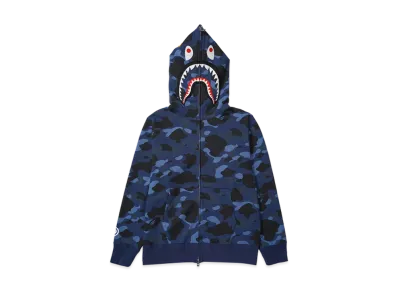 A BATHING APE Color Camo Shark Full Zip Hoodie "Navy"