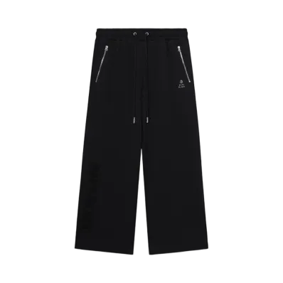 A BATHING APE Bape Black Wide Legmetal Logo Sweat Pants "Black"