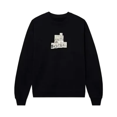 ANTI SOCIAL SOCIAL CLUB x Fragment x Weekend Newspaper Crewneck "Black"