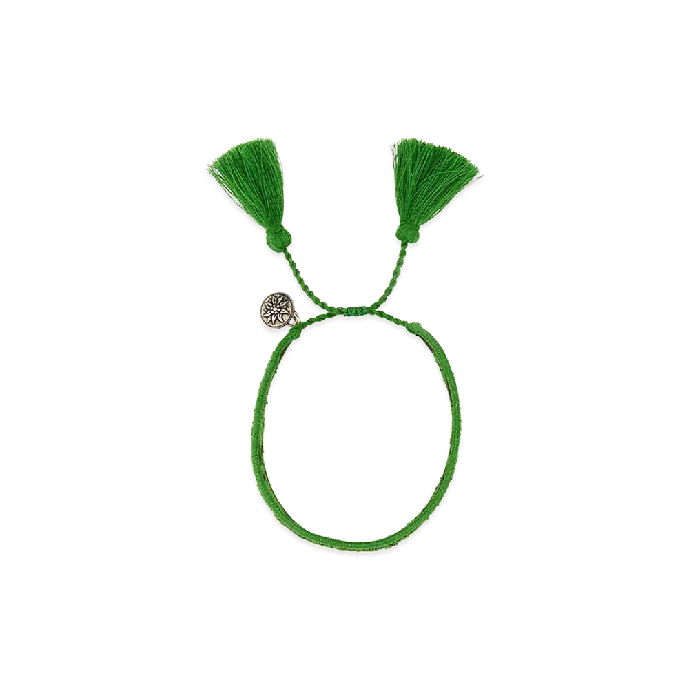 PRADA Women's Two-Tone Suede And Fabric Bracelet "Green"