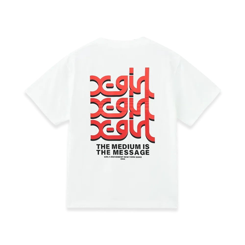 X-Girl Women's Triple Logo S/S Tee "White"