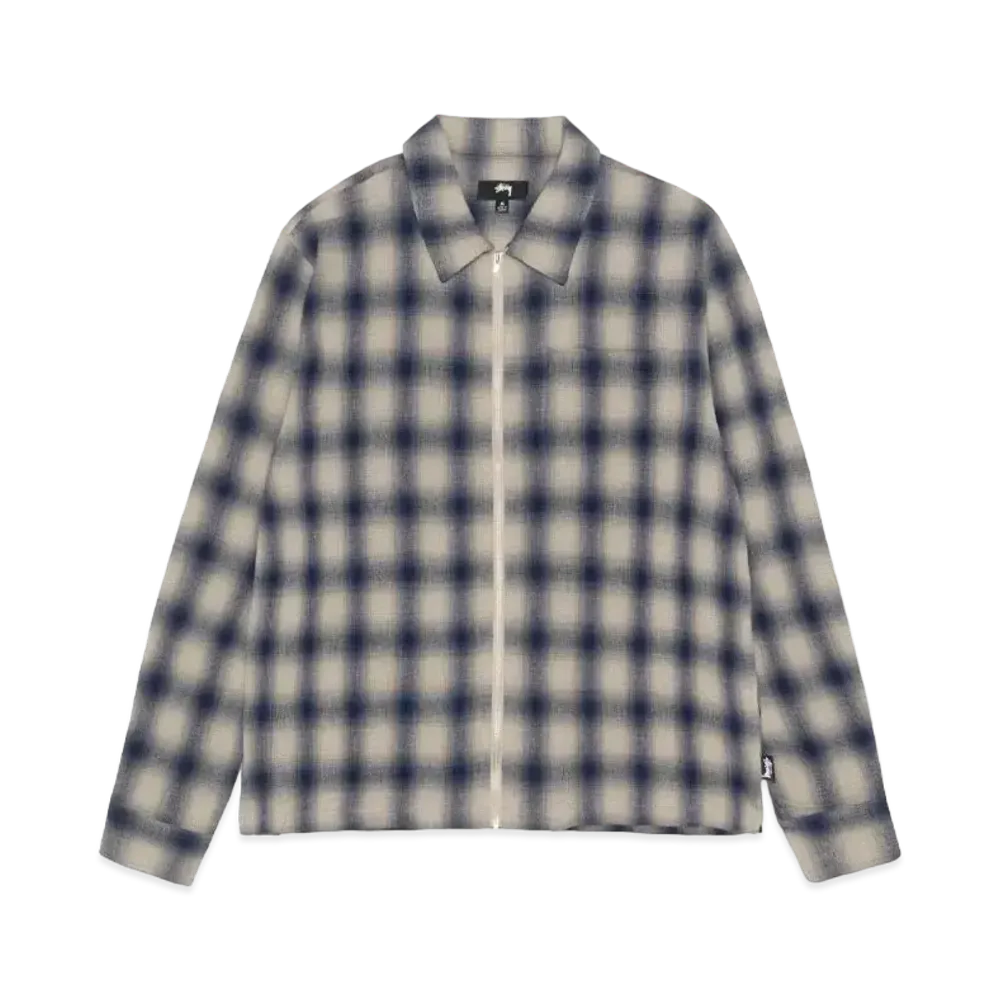 Stussy Zip Shirt Twisted Yarn Plaid "Natural"