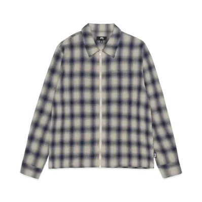 Stussy Zip Shirt Twisted Yarn Plaid "Natural"