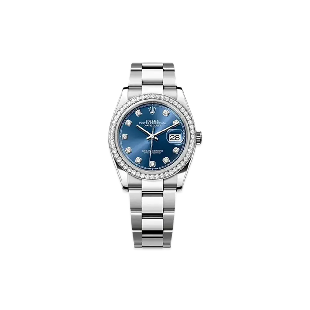 ROLEX Datejust 36 Oystersteel & White Gold Diamonds "Blue"