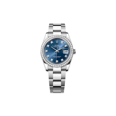 ROLEX Datejust 36 Oystersteel & White Gold Diamonds "Blue"