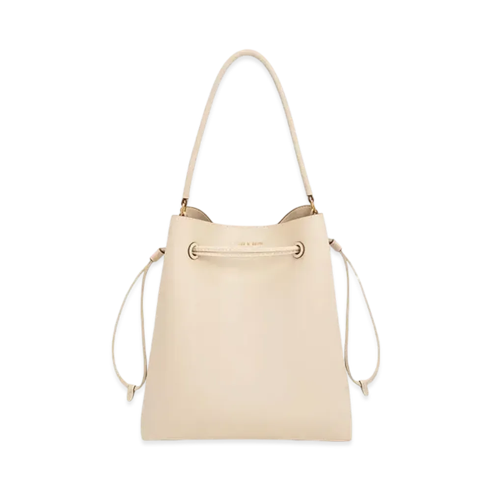 CHARLES & KEITH Drawstring Hobo Bag "Beige"