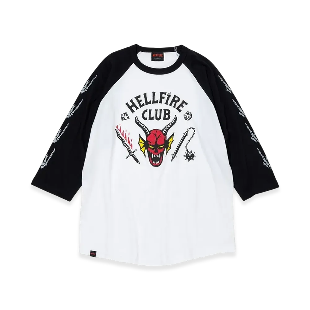 Netflix Stranger Things x V.A. HELLFIRE CLUB RAGLAN SLEEVE TEE "White"