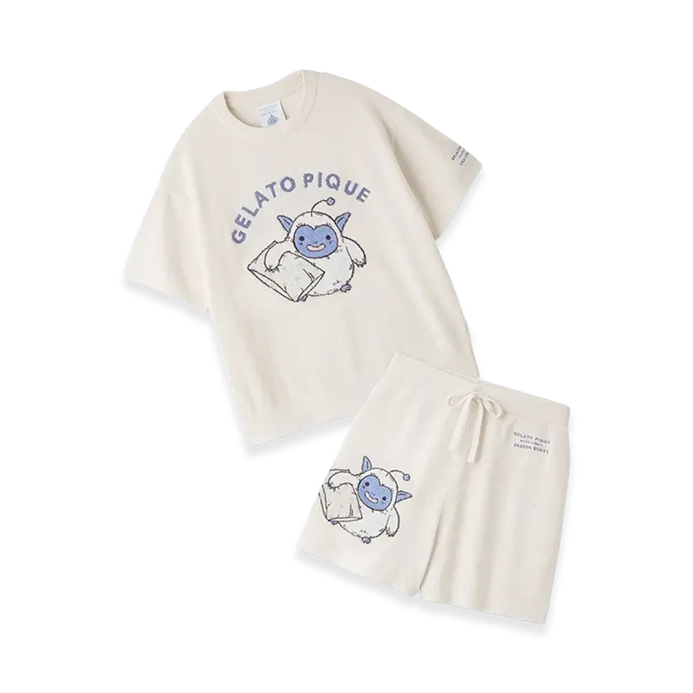 GELATO PIQUE x DRAGON QUEST Women's Jacquard S/S Pullover & Shorts Set "Off White"