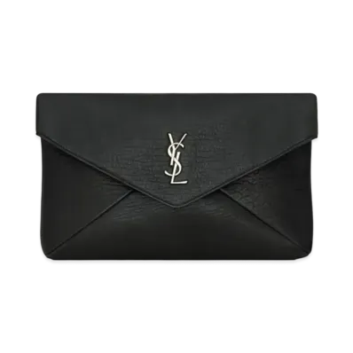 Saint Laurent Cassandre Large Envelope Pouch in Lambskin "Black"