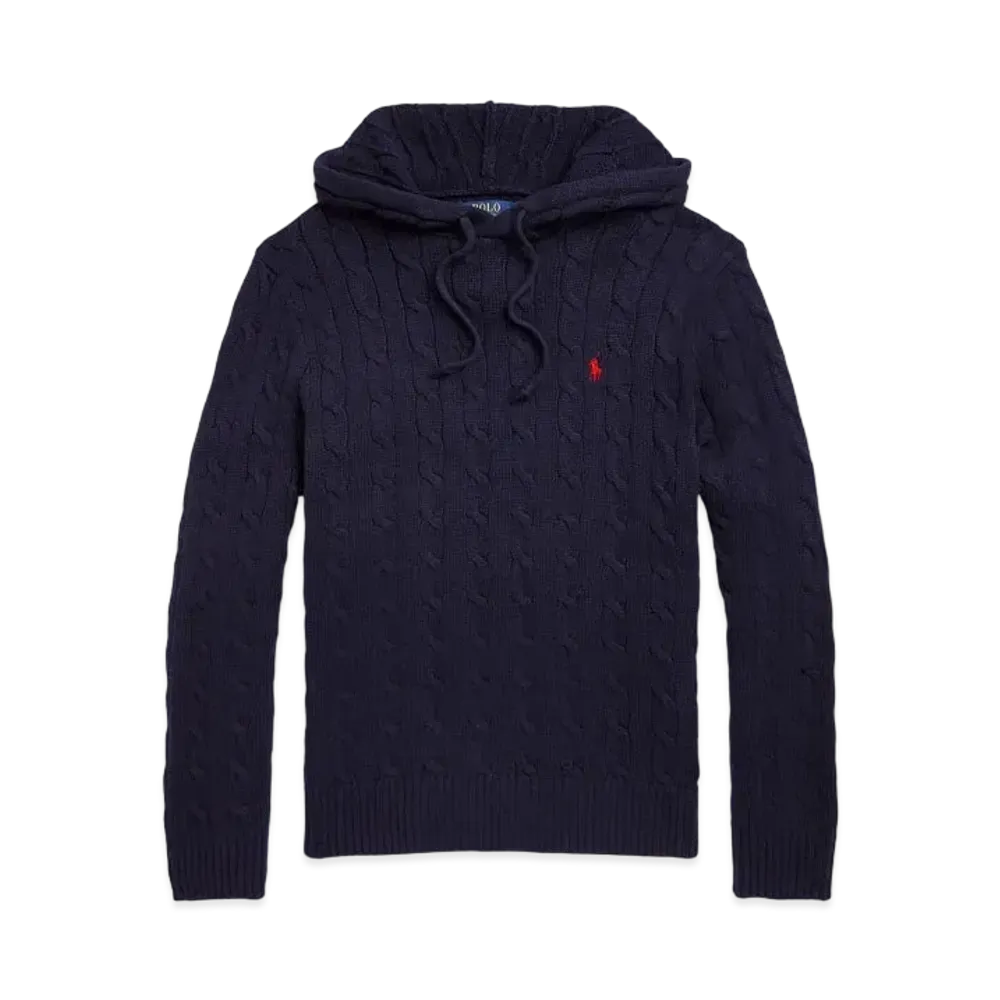 Polo Ralph Lauren Cable-Knit Hooded Sweater "Blue"