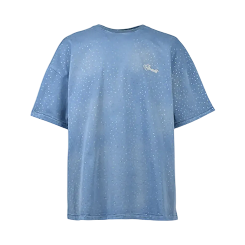 BREATH Script Logo Fade Rhinestone Tee "Ice"