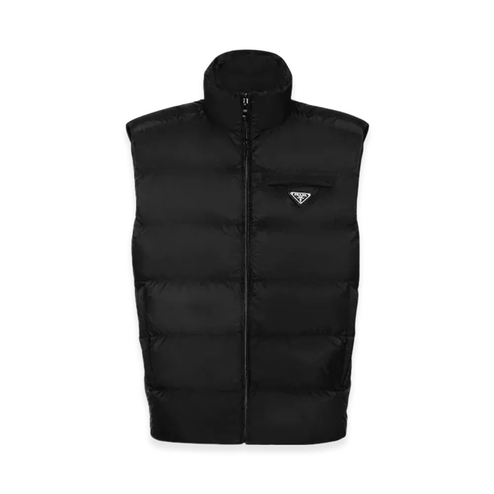 PRADA Triangle Logo Down Vest "Black"