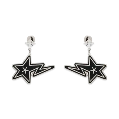 A BATHING APE Bapy Sta Earrings "Black"