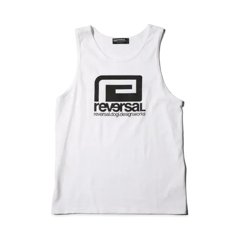 Reversal Big Mark Cotton Tank Top "White"