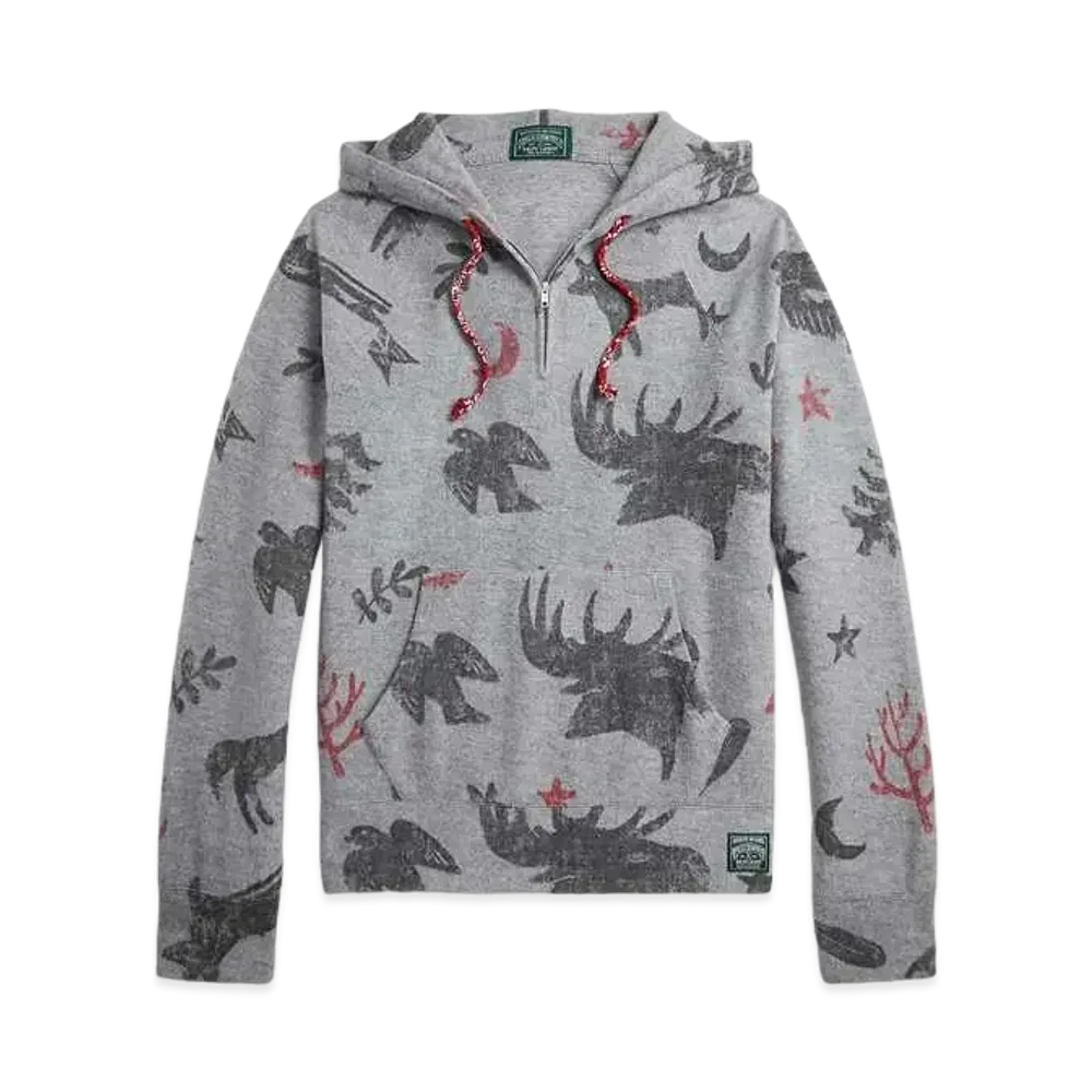 Polo Ralph Lauren Brushed Fleece Graphic Hoodie "Gray"