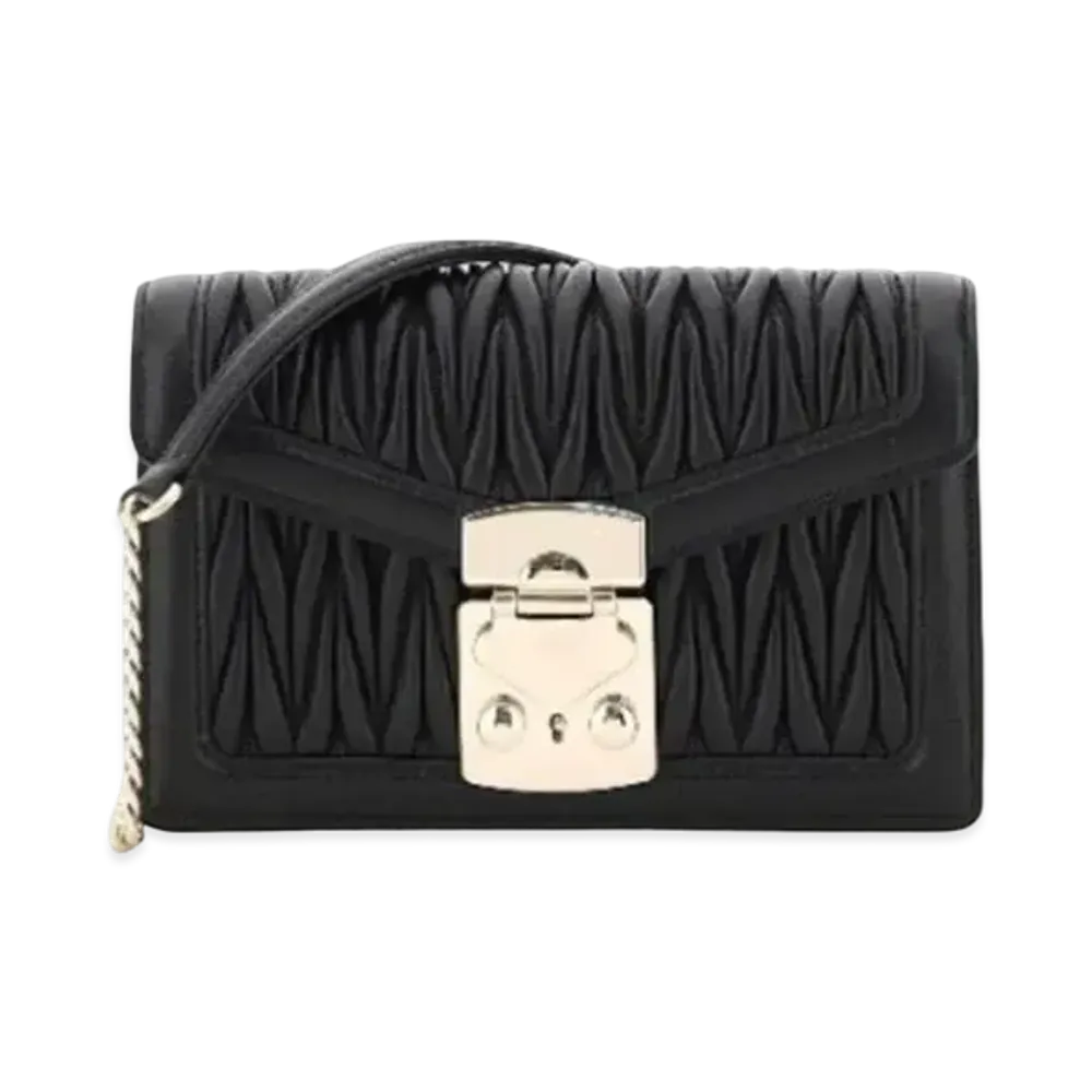 MIU MIU Miu Confidential Materassenupa Leather Bag "Black"
