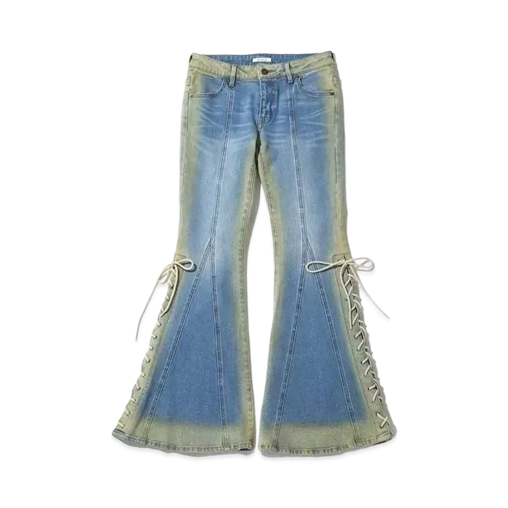 atmos pink Low-Rise Lace-Up Denim Pants "Blue"