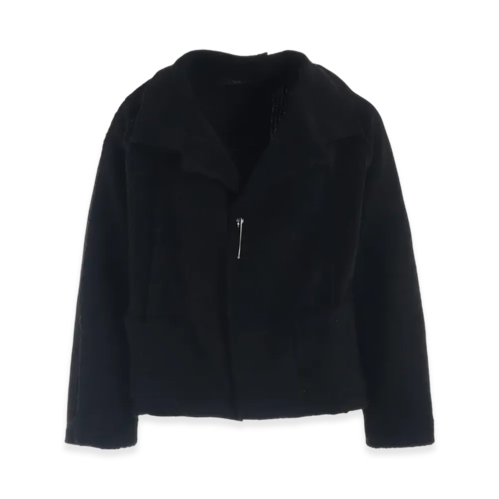 Y's Wool Brend Pile Coat With Pin "Black"