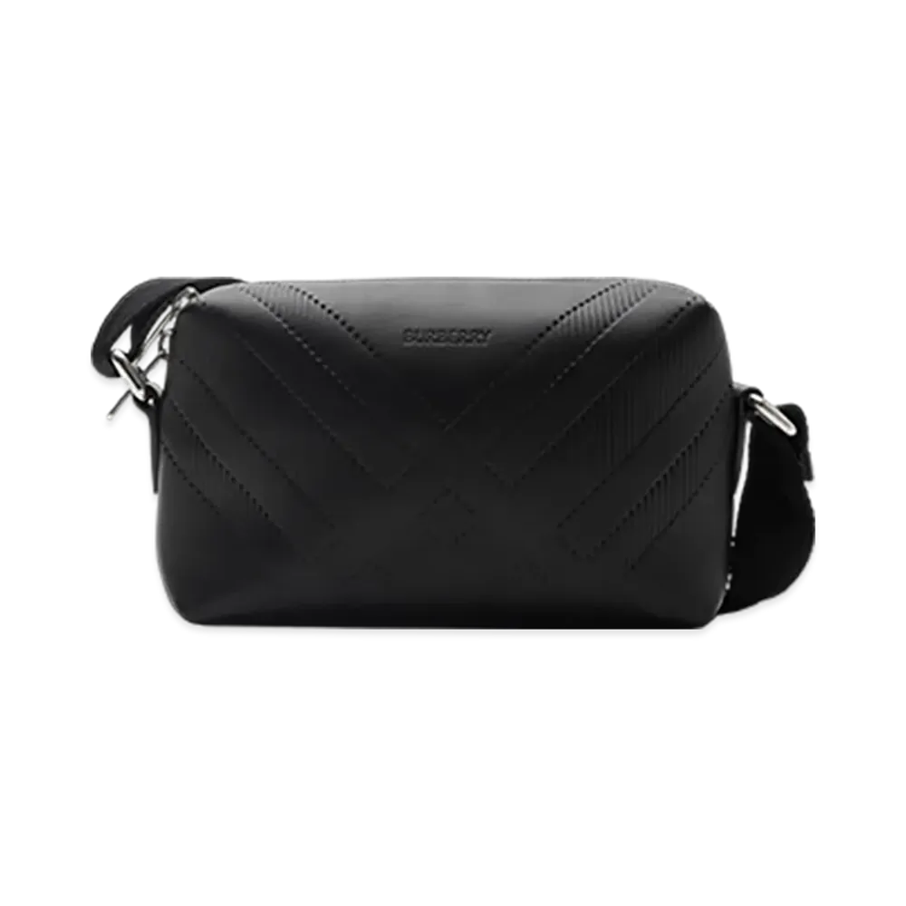 Burberry Embossed Check Crossbody Bag "Black"