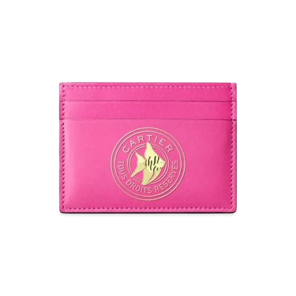 Cartier Single Card Holder, Cartier Characters "Fuchsia"