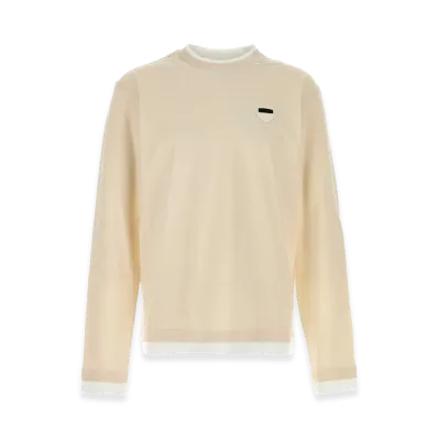 PRADA Cotton Long Sleeve T-Shirt "Beige"