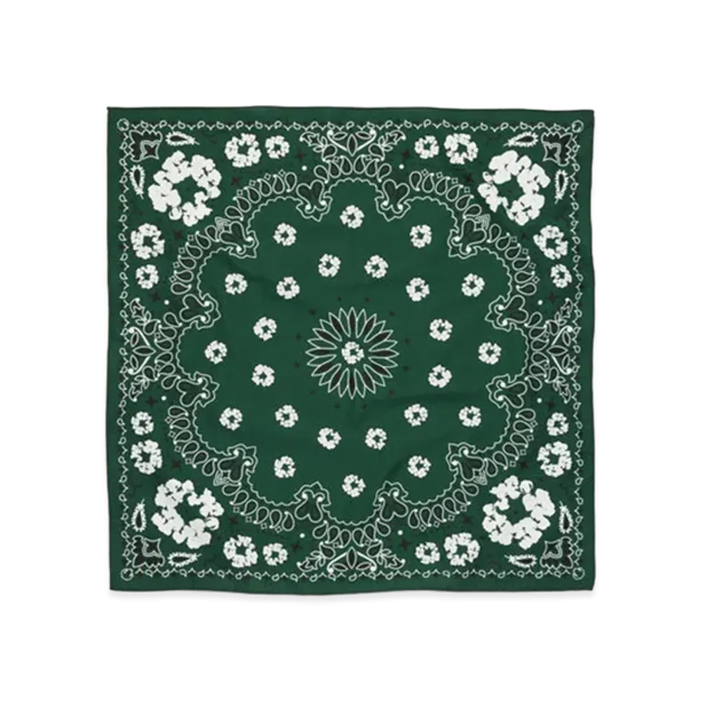 DENIM TEARS Cotton Wreath Paisley Bandana "Green"