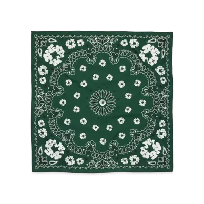 DENIM TEARS Cotton Wreath Paisley Bandana "Green"