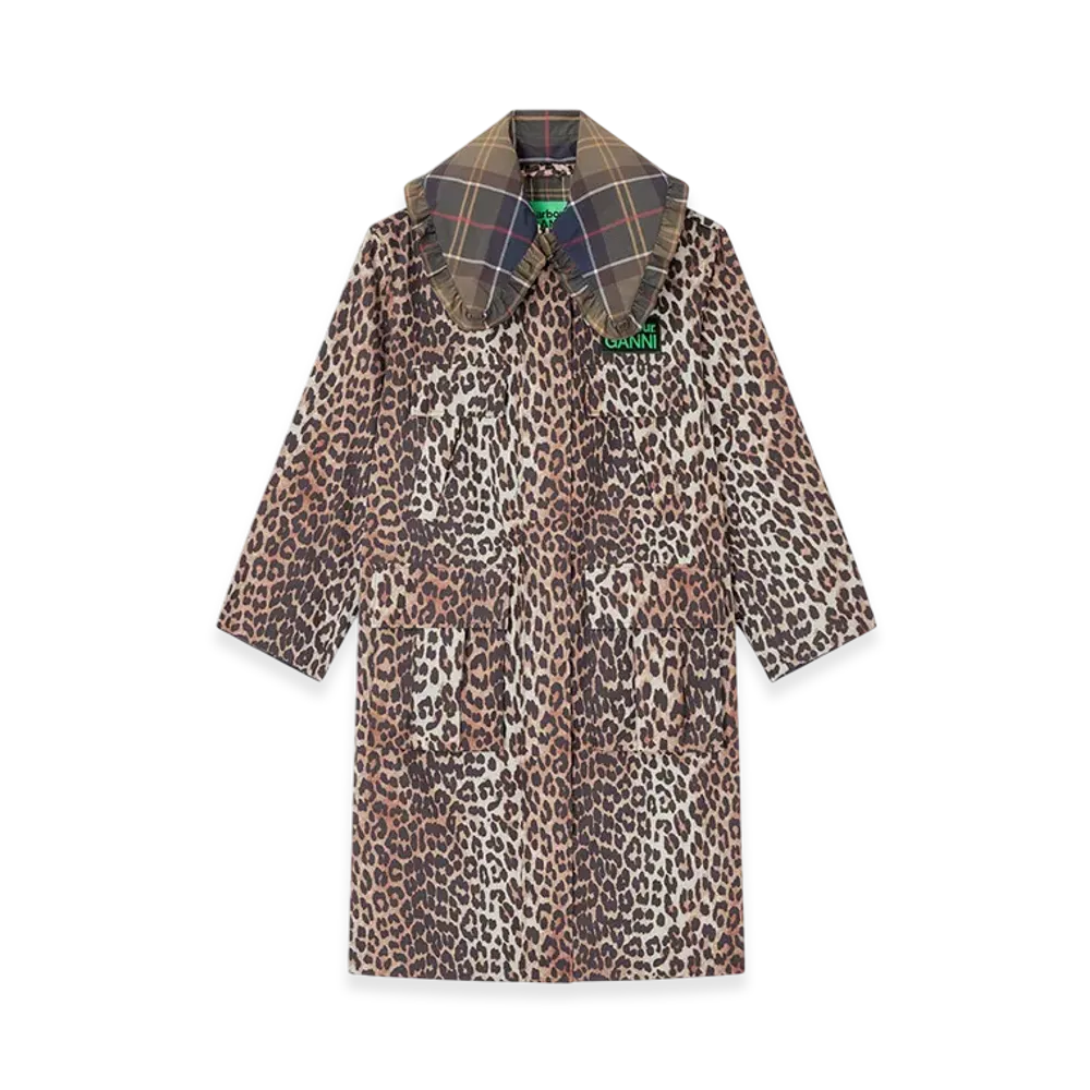 Barbour x GANNI Long Coat "Leopard"