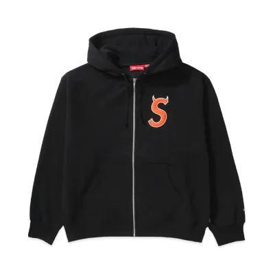 Supreme Devil S Logo Zip Up Hooded Sweatshirt "Black"