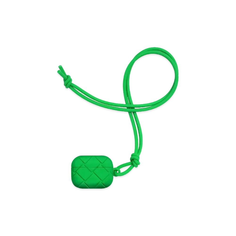 Bottega Veneta Intrecciato Rubber Silicon Airpods Pro Case "Parakeet"