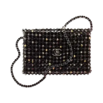 CHANEL Evening Bag Stras & Costume Pearl "Black/Ruthenium/Silver/Gold"
