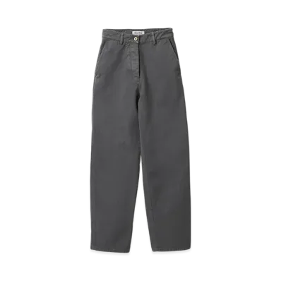 MIU MIU Women's Garment Dyed Gabardine Pants "Iron Gray"