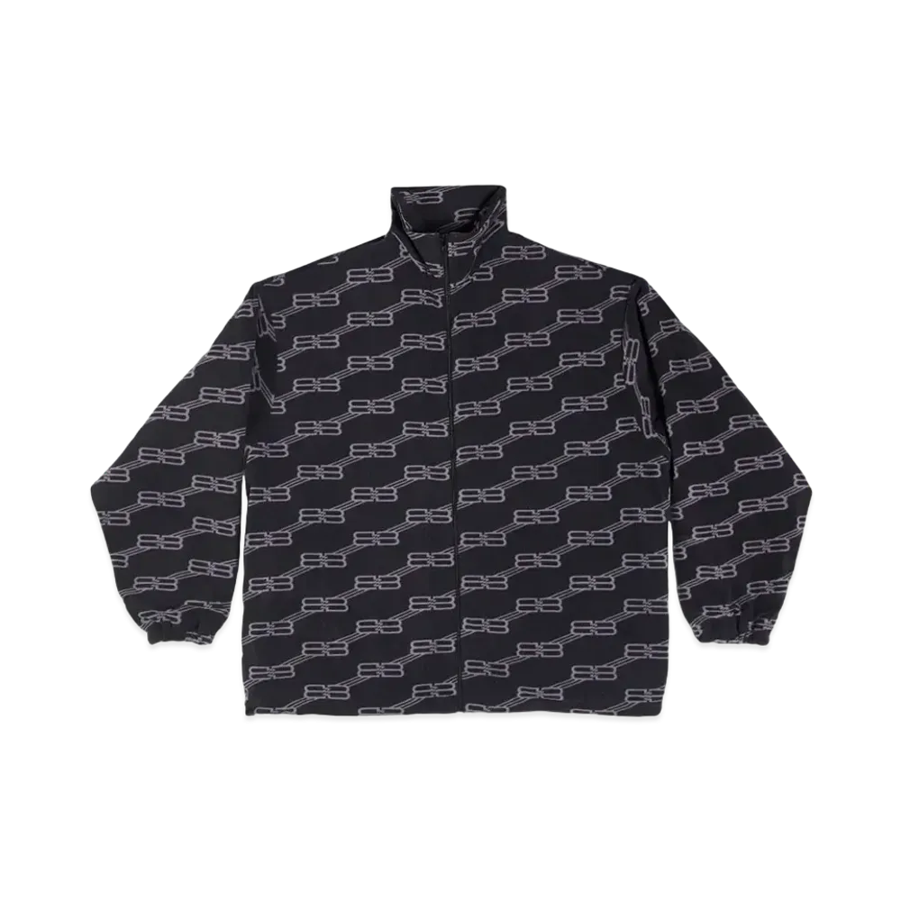 BALENCIAGA MENS BB Monogram Zip Up Jacket "Black/Grey"