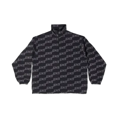 BALENCIAGA MENS BB Monogram Zip Up Jacket "Black/Grey"