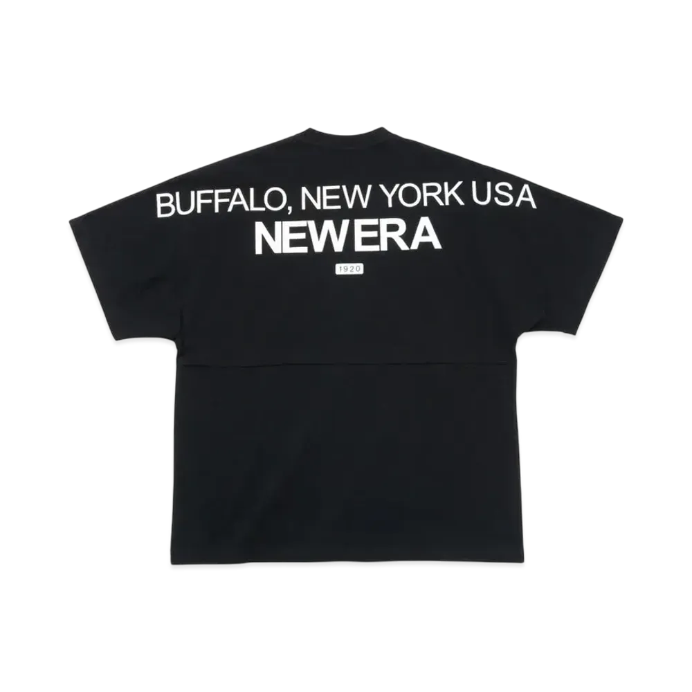 NEW ERA Short Sleeve Oversized Drop Shoulder Cotton T-Shirt Birthplace "Black"