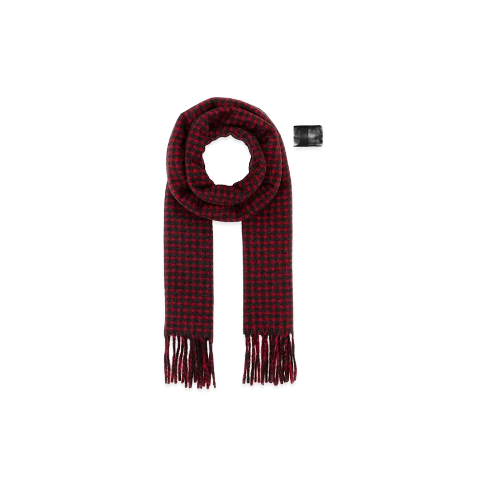 Jil Sander Embroidered Wool Scarf "Checked"