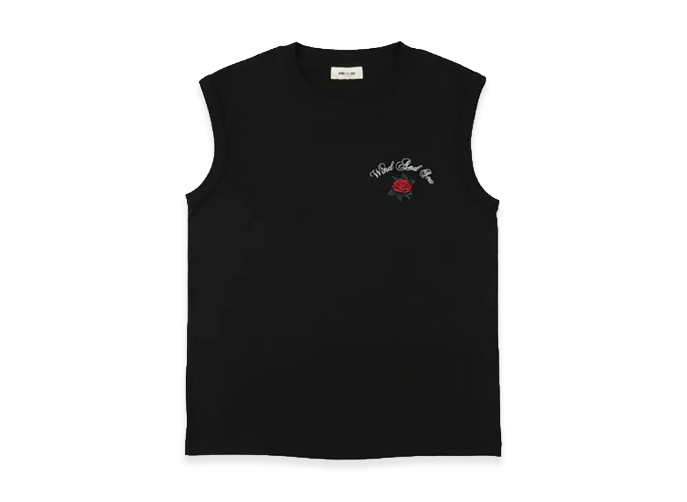 WIND AND SEA Rose Logo No Sleeve Tee "Black"