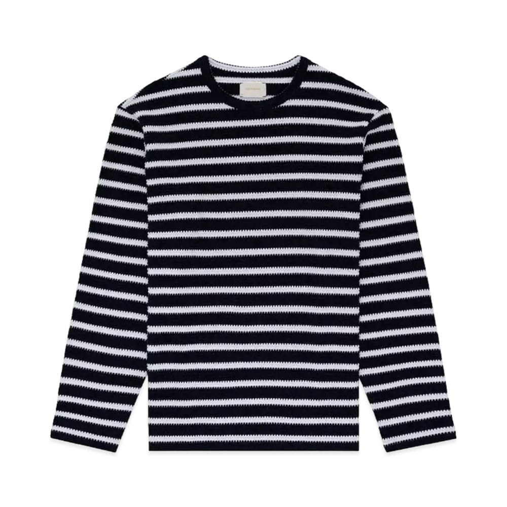 Aime Leon Dore Striped Jacquard Long-Sleeve Tee "White&Navy"