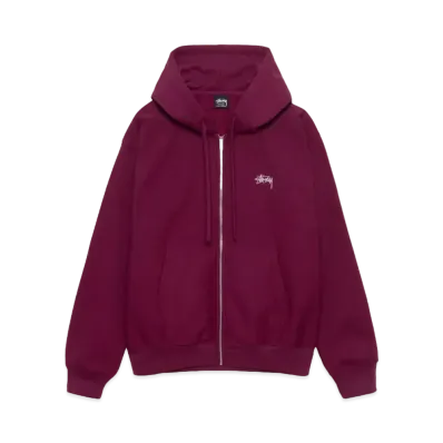 Stussy Stock Logo Zip Hoodie "Burgundy"