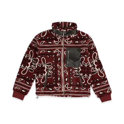 AMIRI Printed Bandana Polar Fleece Jacket "Red"