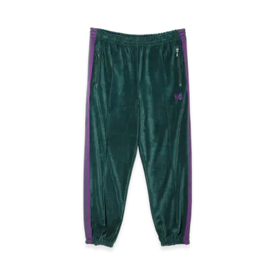 NEEDLES Zipped Track Pant - C/PE Velour "Green"