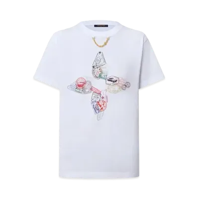 Louis Vuitton Travel Stamp Flower T-Shirt "Optic White"
