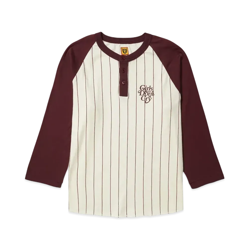 ヒューマンメイド x ガールズドントクライ GDC ベースボール 3/4 Tシャツ "レッド" / ヴェルディ