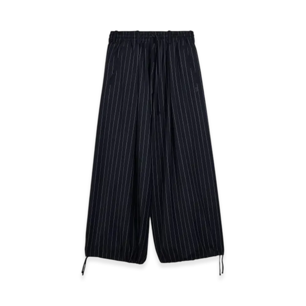 Y-3 Refined Wool Cropped Wide Leg Pants "Black/Chalk Pearl"